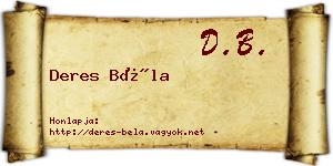 Deres Béla névjegykártya
